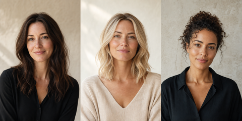 Three editorial portraits representing the Delune team edit